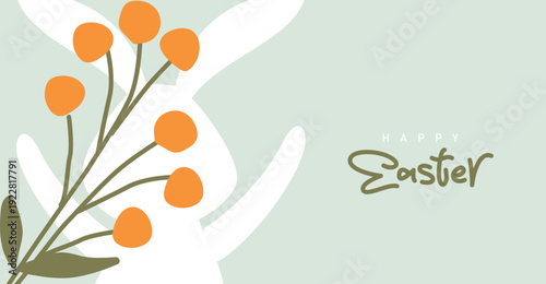 Happy Easter calligraphy  Illustration design for holiday greeting card and flyer, poster design
