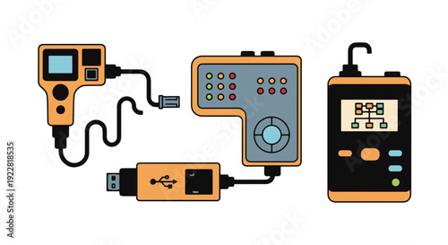 Network Tester Line soft colorful abstract illustration