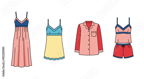 Nightgown Line art clean modern creative illustration