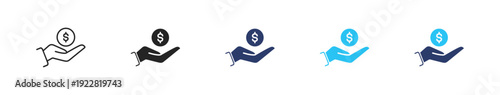 Financial support. icon set illustration multiple style collection