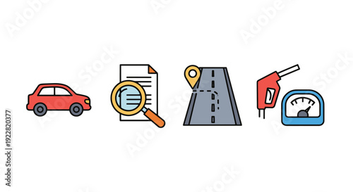 Mileage Log Line art clean modern style vector