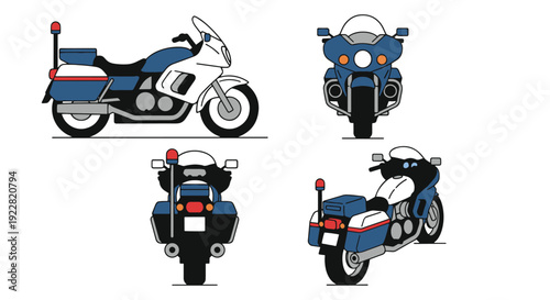 Police Motorcycle colorful creative design illustration