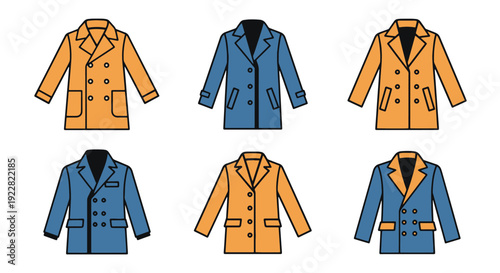 Overcoat Line art minimal bold color vector