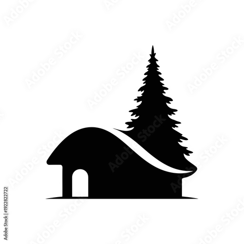 Christmas tree with house