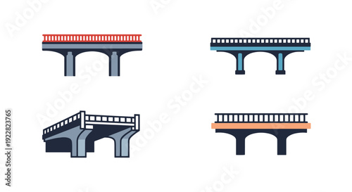 Overpass Bridge Line abstract creative tone vector