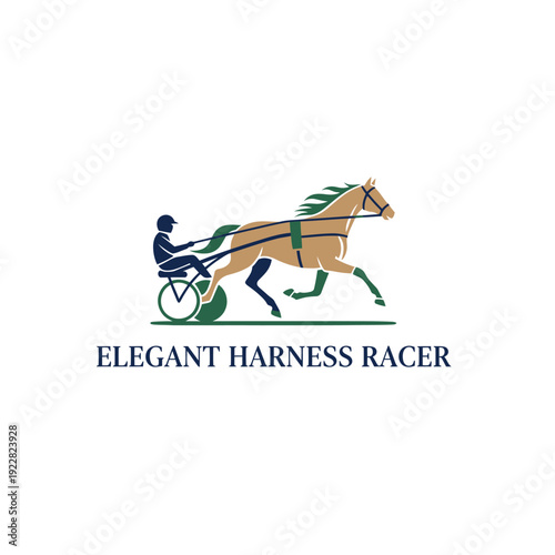 Vintage Harness Horse Racing Logo Vector