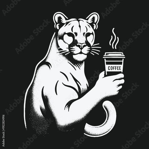Cougar with Coffee: A Bold Start to the Day.