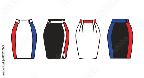 Pencil Skirt Line creative shape color illustration