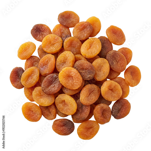 Dried apricots isolated on transparent background.