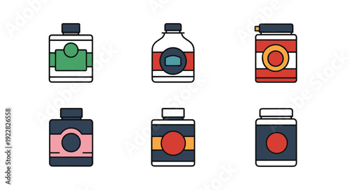 Mini Canister Line clean color concept illustration