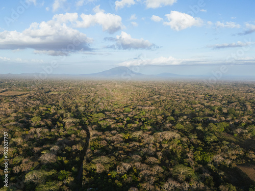 Canvas Print Mombacho volcano on blue sky background