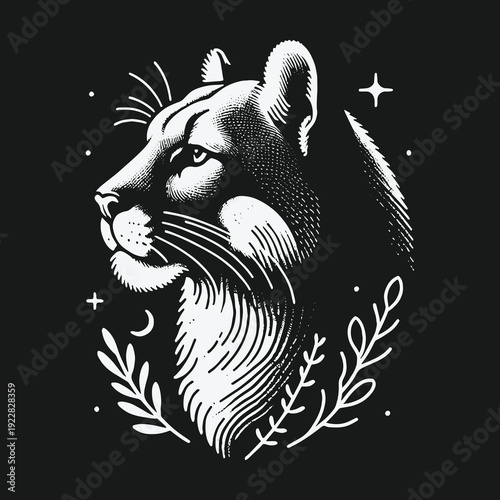 Majestic Cougar Portrait: A Study in Focus and Determination.