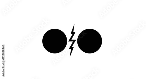 Black circles with lightning bolt symbol.
