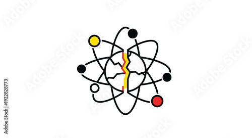 Colorful Atomic Structure Model Illustration.