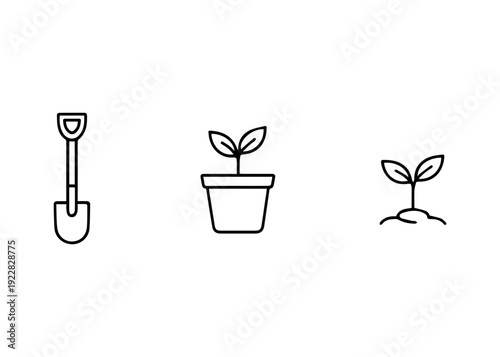 Garden line icon set vector
Vector set of icons on a white background