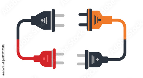 Power Cable Line art minimal modern color vector