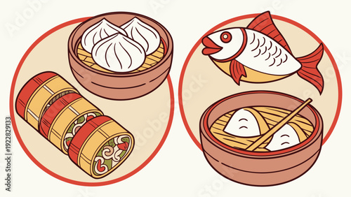 Traditional Asian Food Icons
