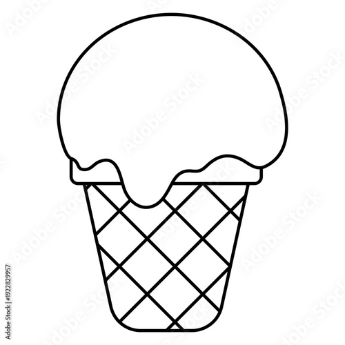 Ice cream vector icon. Waffle cone illustration sign. Ice lolly symbol. Frozen juice logo.