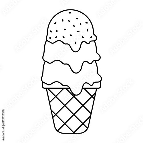 Ice cream vector icon. Waffle cone illustration sign. Ice lolly symbol. Frozen juice logo.