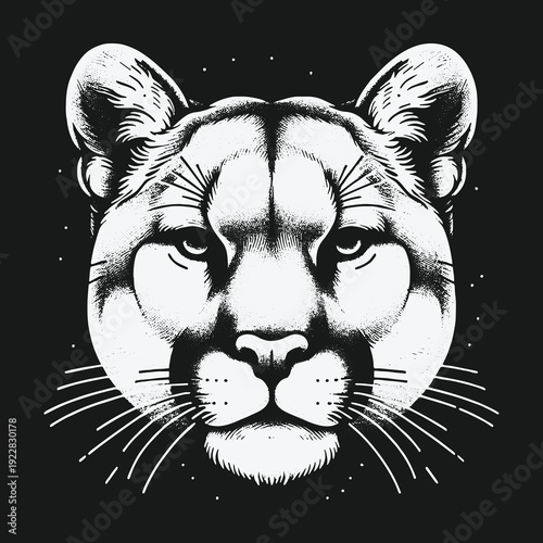 Intense Gaze of a Mountain Lion: A Striking Wildlife Portrait.