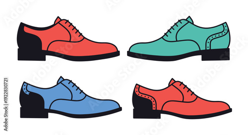 Oxford Shoes Line creative abstract minimal vector