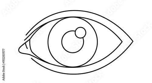 Simple line drawing of a human eye with an inner circular element