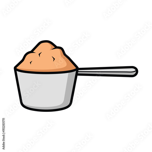 Protein powder scoop icon for nutrition supplement concept