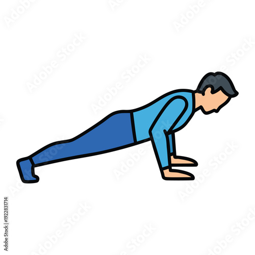 Push up exercise icon for bodyweight workout