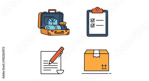 Packing List Line creative smooth modern illustration