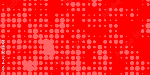 A vibrant red background features a halftone pattern of lighter red dots creating a dynamic and textured visual effect throughout the image high-quality.