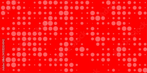 A vibrant red background features a halftone pattern of lighter red dots creating a dynamic and textured visual effect throughout the image high-quality.