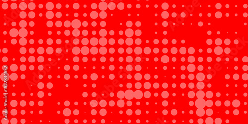 A vibrant red background features a halftone pattern of lighter red dots creating a dynamic and textured visual effect throughout the image high-quality.