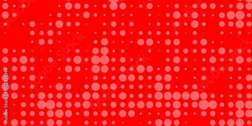 A vibrant red background features a halftone pattern of lighter red dots creating a dynamic and textured visual effect throughout the image high-quality.