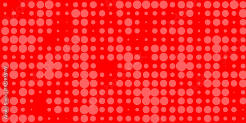 A vibrant red background features a halftone pattern of lighter red dots creating a dynamic and textured visual effect throughout the image high-quality.