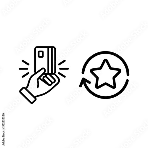Reward Points and Payment Icon Vector, Loyalty Program and Customer Benefits Concept