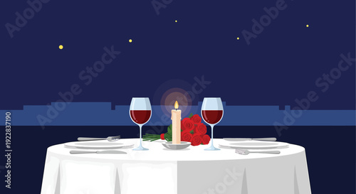 Romantic Dinner Date Night Table Setting