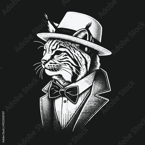 Elegant Cat in Suit: A Stylish Feline Portrait.
