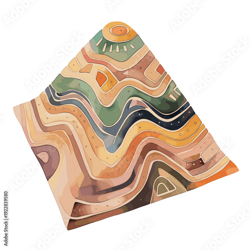 Nazca Lines. Nazca Lines hand drawn watercolor illustration