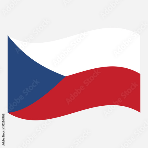 Czech Republic flag waving isolated on white background national symbol