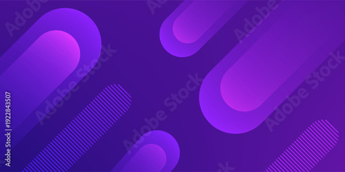 PrintAbstract Geometric Background with Purple Gradient Pill Shapes and Diagonal Lines