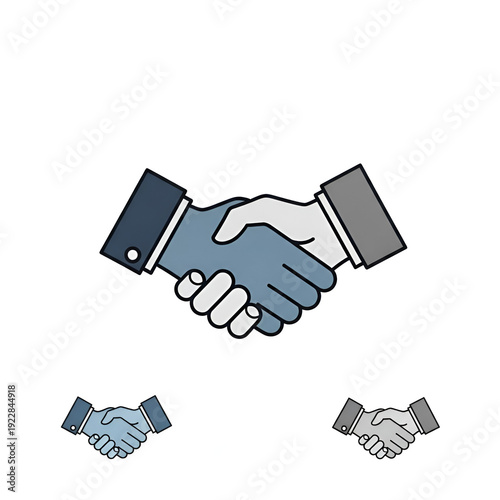 Business Handshake Icon for Partnership and Agreement