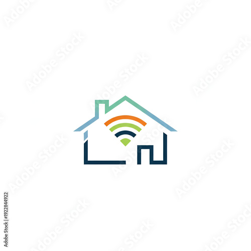 Modern Smart Home WiFi Signal Icon for Connectivity