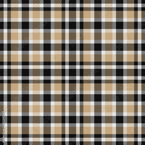 Rough fabric check pattern, swatch vector texture seamless. Elegance textile tartan background plaid in black and sterling silver colors.