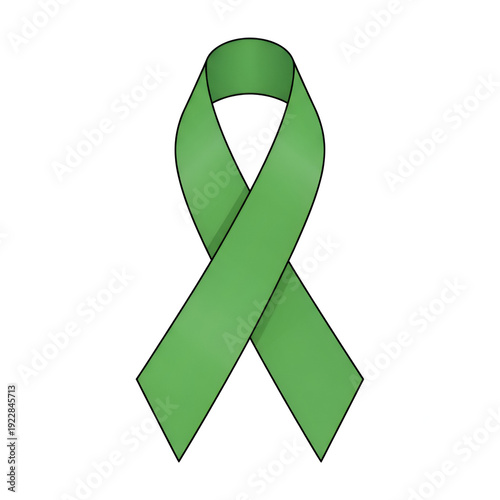 Green Awareness Ribbon for Mental Health and Support
