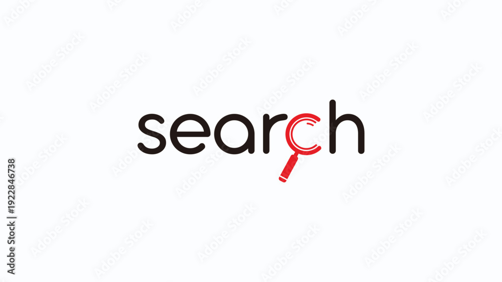 Fototapeta premium Search Word with Magnifying Glass Icon for Online Information Concept