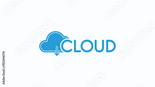 Cloud Computing Data Download Storage Technology Icon