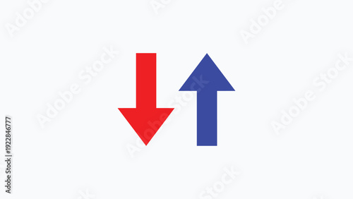 Up and Down Arrows Icon: Data Transfer, Growth and Decline Concept
