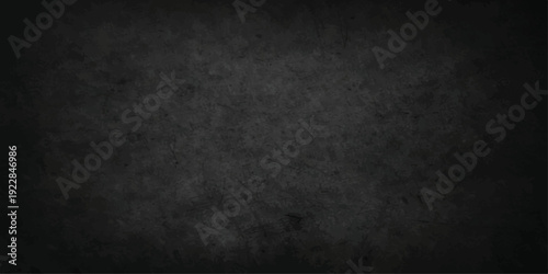 Empty dark grunge blackboard surface with a rough textured paper pattern and old vintage concrete wall backdrop for a blank gray frame design