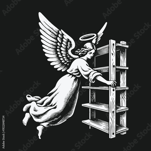 Angel Ascending Bookshelf: A Celestial Librarians Quest for Knowledge.