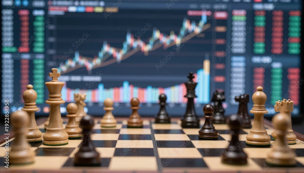 custom made wallpaper toronto digitalAnalyzing trading growth and volatility risks through chess strategies in financial markets business environment close-up view